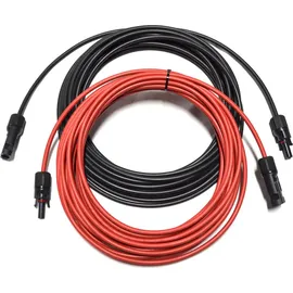 Smartec Solarkabel Verlängerungskabel Rot/Schwarz 4 - 6mm2 mit montiertem Stecker 2x 20m 6mm2 - Rot/Schwarz