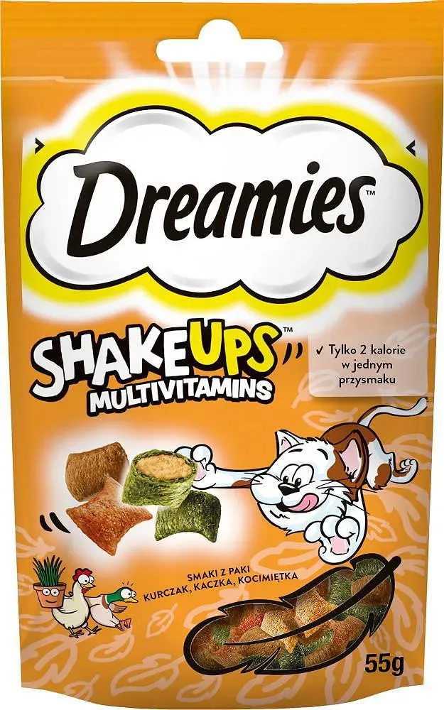 DREAMIES ShakeUps Multivitamine Ente Katzenminze Huhn 55g