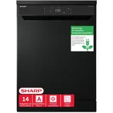 Sharp QW-NA3YF42AM-DE Geschirrspüler (freistehend, 600 mm breit, Schwarz)