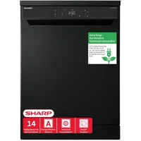 Sharp QW-NA3YF42AM-DE Geschirrspüler (freistehend, 600 mm breit, Schwarz)