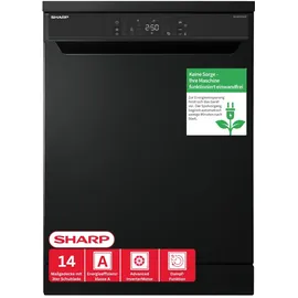 Sharp QW-NA3YF42AM-DE Geschirrspüler (freistehend, 600 mm breit, Schwarz)