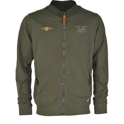 Sweatjacke TOP GUN "TG20213020", Herren, Gr. 3XL, grün (oliv), Obermaterial: 100% Baumwolle, Sweatjacken
