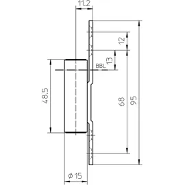 Simonswerk Rahmenteil V 8000 WF ASR STA vernickelt 3-teilig Stahlzargen Aufschraubband