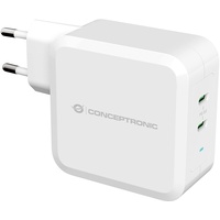 Conceptronic ALTHEA 2-Port 100W GaN USB-C PD 3.0 Ladegerät Weiss