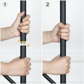 luxuskollektion Garderobenständer Baumform 8 Haken 2 Ablagen Schwarz