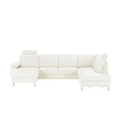 meinSofa Wohnlandschaft mit Sitz- und Rückenbezug aus Leder Kathi , weiß , Maße (cm): B: 309 H: 86 T: 235