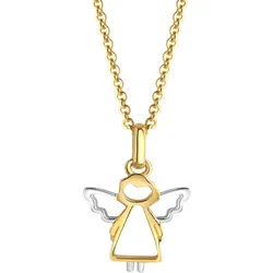 Celesta Silber Halskette 375/- Gelbgold 2farbig Engel