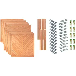 Dichtzaun TETZNER & JENTZSCH "Springfield 8", beige (naturbelassen), H:180cm, Holz, Zaunelemente, 10 Elemente, LxH: 1899x180 cm