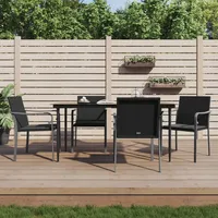 VidaXL 5-tlg. Garten-Essgruppe mit Kissen Poly Rattan und Stahl