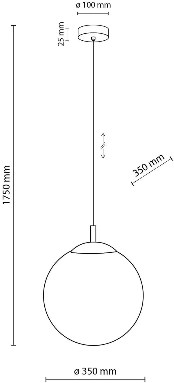 Glas Hängelampe Esme TK Lighting, dimmbar, weiß / opal, für Wohn- / Esszimmer, Glas, Modern, Pendelleuchte - 35 cm - 35 cm - 175 cm