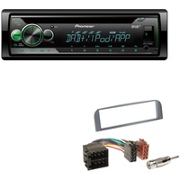 Pioneer DEH-S410DAB 1-DIN CD Digital Autoradio AUX-In USB DAB+ Spotify mit Einbauset für Alfa Romeo 147 anthrazit