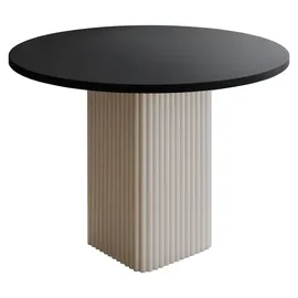 design möbel Beistelltisch CUBO Ø100 cm Metalltisch Wohnzimmertisch CASHMERE/SCHWARZ