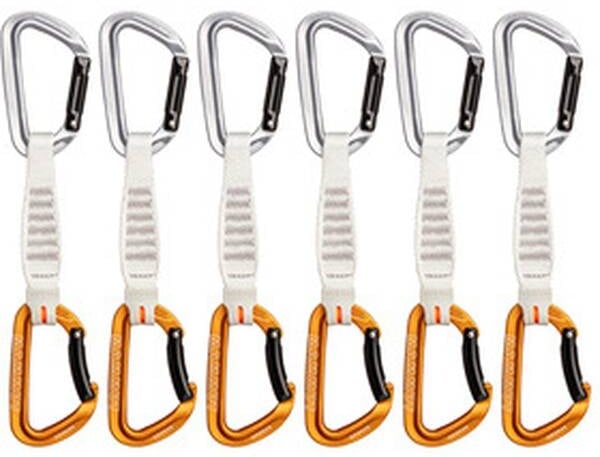 MAMMUT Sender Keylock 12 cm 6-Pack Quickdraws, Straight Gate/Bent Gate Key Lock, light grey-gold, -