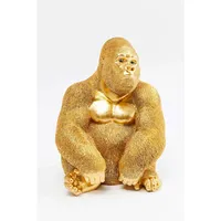 Kare Design Deko Figur Monkey Gorilla Side Medium goldfarben