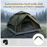 SURFOU Wurfzelt Camping Pop-Up Zelt 3-4 Personen, Wasserdicht, Kuppelzelt grün
