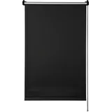 Deco Company Thermo-Rollo ohne Bohren mit Thermo-Rückseite, Klemm-Montage, Höchste Lichtreflektion, Energiesparend, Lichtundurchlässig, Alle Montage-Teile inklusive, Schwarz, 45 x 150 cm