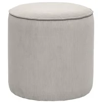Miliboo Runder Samtpouf in Taupe mit Rippenmuster D40 cm