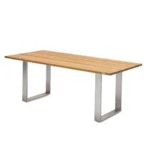 Niehoff Noah Gartentisch 200 x 95 x 76 cm Teak gebürstet/braun/silberfarben