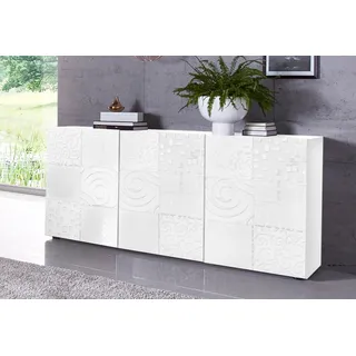 INOSIGN Sideboard »Miro«, Breite 181 cm mit dekorativem Siebdruck weiß
