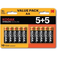 Kodak XTRALIFE Alkaline AA Battery 10 (5+5 pack) (30423459)