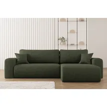 Kaiser Ecksofa mit Schlaffunktion und Stauraum für Bettzeug, L-förmiges Sofa,capri Stoff Verita Rechts Olive - Kaiser