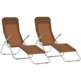 vidaXL 2X Sonnenliege Klappbar Taupe Gartenliege Strandliege Relaxliege Liege