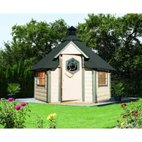 Wolff Finnhaus Grillkota Basic 6.7 3,7 x 3,27 x 3,2 m natur/schwarz