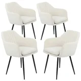 möbel stellbrink 4er Set Sesselstuhl Lia - Samtvelour Creme