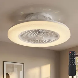 GLOBO LED Deckenventilator 50 cm Deckenventilator Weiß