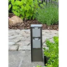 DIEBOLD Steckdosensäule 2-fach, IP44, Eisen gebürstet - Silber/Bunt
