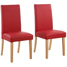 Home Affaire 4-Fußstuhl stuhlparade (Set), 2 St., Kunstleder, rot (dunkelrot, honigfarben), B:42cm H:101cm T:61cm, Stühle