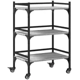 vidaXL Küchenwagen Grau Sonoma 50x35x75,5 cm Holzwerkstoff
