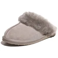 Reissner Lammfelle Lammfell Pantoffel NADINE mit Fellkranz Pantoffel grau 38