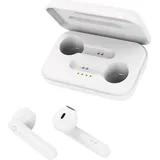 Forever Wireless In-Ear Kopfhörer In-Ear Headset mit aufladbarem Case mit Mikrofon kompatibel mit Smartphone weiß