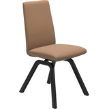 Polsterstuhl STRESSLESS "Laurel", braun (latte batick, schwarz), B:49cm H:92cm T:59cm, Leder BATICK: BATICK ist ein leicht korrigiertes, durchgefärbtes und genarbtes Möbelleder, bei dem die meisten Unebenheiten und Spuren in der Regel entfernt wurden., Stühle, Polsterstuhl, Low Back, Größe M, mit schräggestellten Beinen in Schwarz