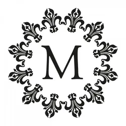Monogrammstempel - Dekorativer Kreis aus Lilien - Trodat 4642