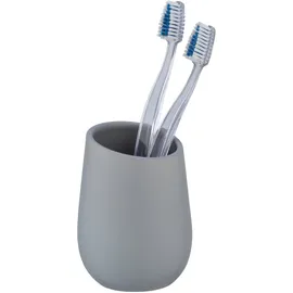 Wenko Zahnputzbecher Badi, 23647100, Keramik, grau, 8 x 11 cm