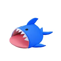 Iris Ohyama Iris Ohyama, Haustierbett Hai, Kissen, waschbarer Korb in Haiform, zweiseitig mit Rand, L75 x B71 x H33cm, Einheit, rutschfest, Pcb-20sh, Hunde, Hai