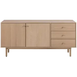 Actona GROUP "Aston", weiß (weiß pigmentiert eiche), Holz, Eiche, vollmassiv,furniert,furniert, 2 Türen, 2 Böden, 3 Schubladen, 160 cm Holzmöbel, Kleinmöbel Holz, Holzkommoden, Sideboards, Holz