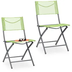 relaxdays Klappstühle grün, 2 St.