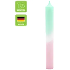 Kerzenfarm Hahn DIP DYE Stabkerzen 180 x 22 mm 16 St. mint-pastellaltrosa