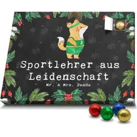 Mr. & Mrs. Panda Schoko Adventskalender Sportlehrer Leidenschaft - Schwarz - Geschenk, Schokoladen Adventskalender, Abschied, Kollege, Beruf, Ausbi... - Schwarz