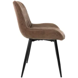 ML-Design 4er Set Esszimmerstühle mit Rücken- und Armlehnen, Braun, PU-Kunstleder