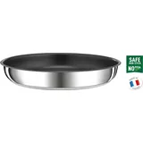 Tefal Ingenio Preference L97394 3-teiliges Pfannen-Set L97394, Edelstahl, Edelstahl, Titan, Schwarz, Abnehmbar, Keramik, Gas, Halogen, Induktion, V... - Silber