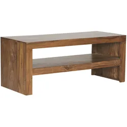 Kadima Design Sheesham Massiv Couchtisch: Modern, orientalisches Flair, Handgefertigt. 110x45x45 cm