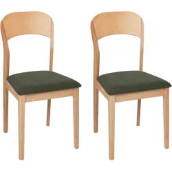 Esszimmerstuhl 2er Set ALVIN Holz Hellbraun