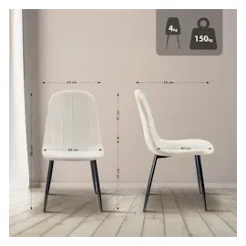 CLP 4er Set Esszimmerstuhl Baxter Samt I Gesteppter Küchenstuhl I Polsterstuhl Mit Metall-Gestell