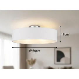 meineWunschleuchte Calma 1 E14 rund Stoff weiß Ø 60 cm