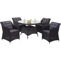 MCW Poly-Rattan Garnitur 5-tlg. Anthrazit