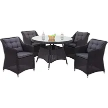 MCW Poly-Rattan Garnitur 5-tlg. Anthrazit